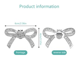 NCOALE Shoe Clips, 2PCS Detachable Elegant Rhinestone Crystal Shoe Charms Metal Shoe Buckles Beautiful High Heels Shoe Decoration, for Women Wedding Prom Party Accessoriess