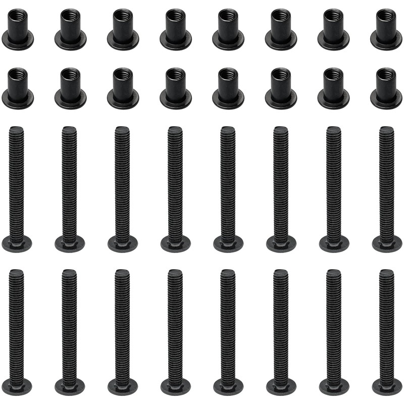 16 Sets Black Hex Socket Nut & Bolt,Furniture Connection Bolts
