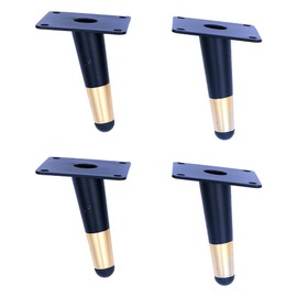 WANGCL 10cm Black Tapered Legs,Metal Cabinet Legs, Oblique Furniture Legs Set of 4 Sofa Couch Cupboard Bar Table Bed Legs,No-Slip Silent