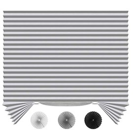 SEEYE Light Filtering Temporary Blinds Cordless Shades Fabric Pleated Fabric Shade Easy to Cut and Install, 48" W x 72" L - 2 Pack, Grey，with 4 Clips