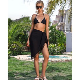 Rossopesca Beach Sarong Cover Up Wraps for Women Swimsuit Coverups Tassels Bikini Short Skirts for Swimwear
