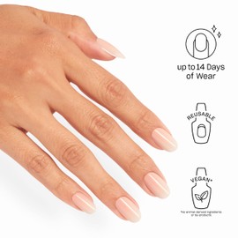 OPI On Point Peach Smoochie | Short Round Nude Ombré Peach & Beige Press On Nails | 24 Count with Nail Glue | Long Lasting, Reusable, Non-damaging | Fall 2025 Shades