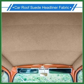 Motoforti Headliner Fabric 100" L x 60" W Interior Trim DIY Roof Repair Replacement for Car Truck RV SUV Boat Automotive Suede Fabric Brown Long-lasting