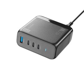 Cellularline - MULTIPOWER DESK GAN 150W Ultrakompaktes GaN-Netzladegerät mit 4 Anschlüssen - 3 USB-C, 1 USB-A Anschluss - Ausgestattet mit Gan-Technologie - Ideal für Smartphones, Tablets und Laptops