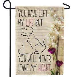 America Forever Pet Memorial Garden Flag - Forever In My Heart, Lost Pet Cat Dog Bereavement Remembrance - Double Sided Seasonal Yard Outdoor Decorative Flag - 12.5" x 18"