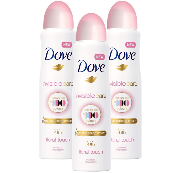 Dove Invisible Care Body Spray, Floral Touch - 250ml / 8.45fl oz (Pack of 3)
