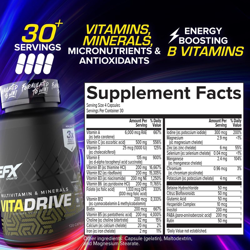 EFX Sports Vita Drive | Multivitamin Formulated for Athletes |