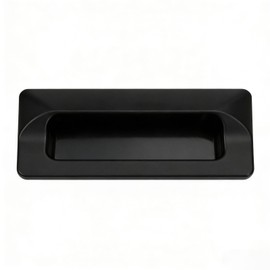 KVSXUIDU zinc Alloy Embedded Handle, 110mm/4.33 "Embedded Installation, Suitable for Cabinet Doors, Wardrobe Drawers, and Sliding Doors. (1, Black)