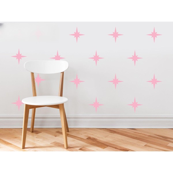 Retro Stars Fabric Wall Decals - Set of 22 Mid