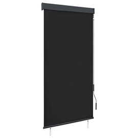 Benicabaly Heat Blocking Outdoor Roller Blind, Hand Crank Mechanism for Patio and Garden, 31.5" x 98.4", Anthracite