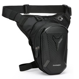 Waniki Motorcycle Leg Bag Waterproof Thigh Bag Bum Bag for Men Women Belt Bag Motorcycle Bag Belt Bag with Removable Leg Strap for Cycling Hiking, Light, Modernity, Black, Black (black-a)