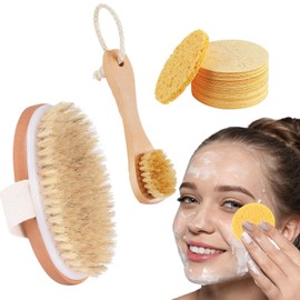 Shower Scrubber for Cleaning | Dry Brushing Soft Bristle Face Brushes - Skin-Friendly Shower Scrubber, Face Scrubber Brushes for Home, Shower, Bathroom