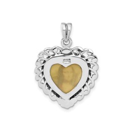 Gem And Harmony Sterling Silver Mona Lisa Enameled Pendant Necklace with Chain