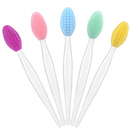50 Pcs Lip Scrub Brush,Lip Scrubber Exfoliator,Double-Sided Silicone Lip Brush Tool for Men Women Lip Lightening, Lip Exfoliator Scrubber Tool for Dark Lips