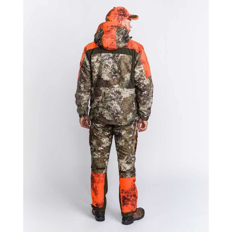 Pinewood 2-Colour Camouflage Cap for Driven Hunting in Signal Oragne