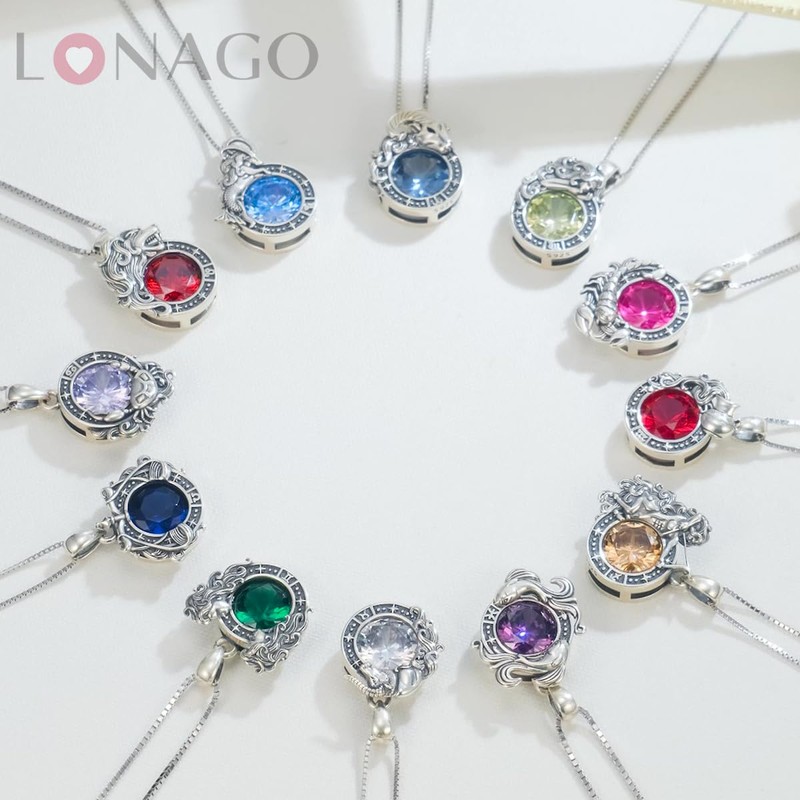 LONAGO Leo Zodiac Sign Necklace - Celestial Pendant Gift for