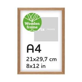 Pix FRAMES Picture Frame A4 Wood - Wooden Frame with Acrylic Glass Panels - Picture Frame - Wooden Picture Frame - Wooden Picture Frame - Photo Frame 21 x 29.7 cm - Oak