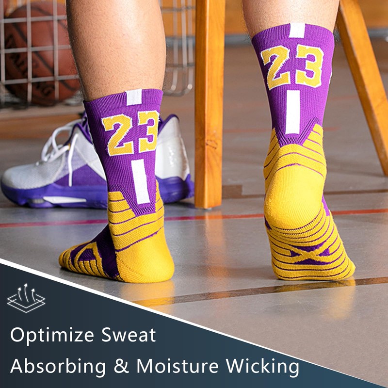 LSUDFHE Basketball Socks 1 Pairs,Compression Socks, Athletic Socks, Sport Socks