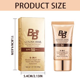 Tinted Day Cream with 50+ Sun Protection Factor, Moisturising BB CC Cream for Face, 40 g, Natural Coverage, Anti-Ageing, for All Skin Types, Makeup Foundation with Sun Protection