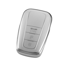 Kinotaka Toyota Smart Key Case for Cars, 3 Buttons, Crown 220 Series, RAV4, New Corolla Touring, 210 Series, Corolla Sports, Prius PHV50, New Model for Mirai Key Cover, Silver