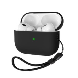 Liquid Silicone Case for AirPods Pro 2(2023/2022), Triple Layer Hybrid Protective Hard Case Shockproof Cover Compatible with AirPods Pro 2nd Generation(Black)