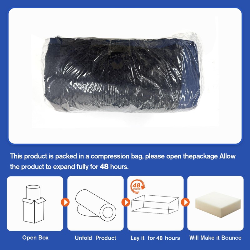 JZHLLA Foldable Fall Protection Mat for Elderly Blue Waterproof Non