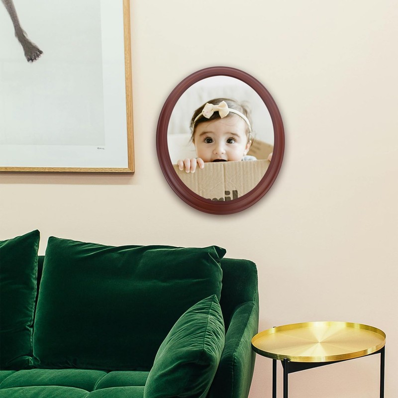 NOLITOY Wooden Oval Photo Frame Creative Solid Picture Holder for
