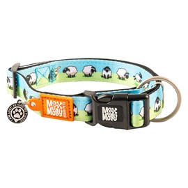 Max & Molly Gotcha! Dog Collar with Smart ID, Padded Neoprene Collar with Design for Small Dogs, Waterproof, Comfortable, Adjustable, Black Sheep, S
