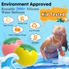 Tomato-Shaped Reusable Water Balloons - 18-Pack Silicone, Self-Sealing, Quick-Fill, Eco-Friendly,