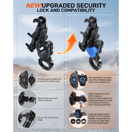ZHILXN Anti-Theft UTV Phone Mount with Vibration Dampener, Adjustable SXS Phone Holder with Aluminum Bracket Fit for 1.75"-2" Roll Cage, Heavy Duty RZR Cell Phone Holder to 5.4"-7.2" Phones