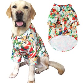 Dog Shirt, Hawaiian Summer Colorful Printed Pet Clothing Breathable and Cool Beach Style Big Dog Boy and Girl Shirt (3X-Large, Girls)