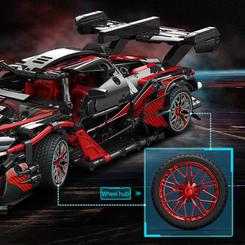 APAWR Adults Challenging Racing Car Building Blocks Kit，1:14 1391 Pieces