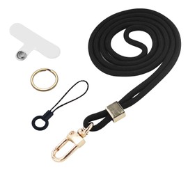 EASYKEENECOM Badge Lanyard, Neck Strap with Metal Key Rings, Lanyard Phone Ring Strap, Detachable Lanyards for ID Badge Holder, Keys, Phone