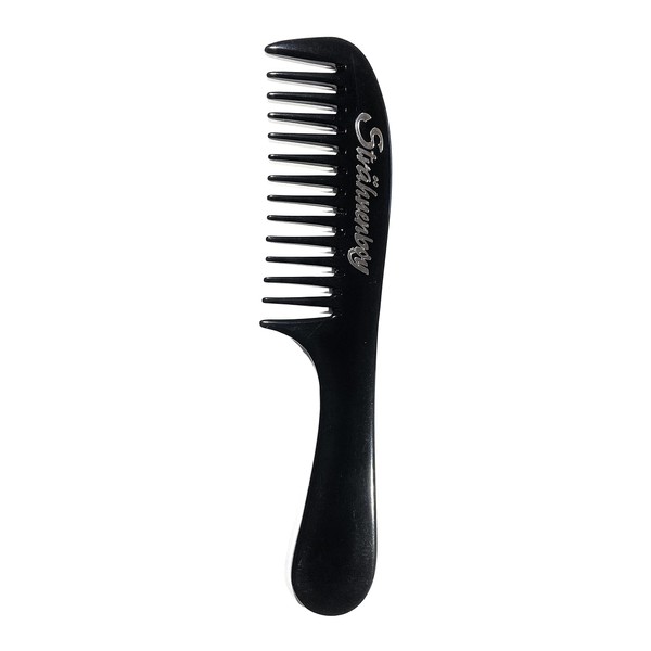 Strähnenboy Afro Styling Comb Handmade Handle Comb Black Wide + Coarse Toothed 20 cm (205)