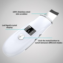 Face Scrubber Skin Spatula - Blackhead Remover Deep Cleansing Tool for Pore Extraction, 4-in-1 Fast Charging Dock Blackhead Remover Face Spatula for Facial Skincare Women Gift (White)