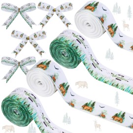 Cheerupp 4 Rolls Adventure Theme Ribbons, 20 Yards Craft Ribbons for Wreath Hair Bow Wrapping Gifts, Let the Adventure Begin Grosgrain Ribbons Gender Reveal Birthday Wedding Party Accessory Decoration