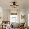Spacora 28'' Retractable Ceiling Fan with Lights, Flush Mount Small