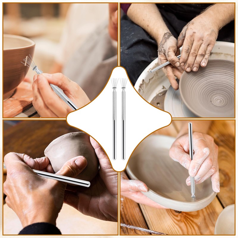 8 PCS Clay Scoring Tools, Stainless Steel Pottery Scoring Tool,