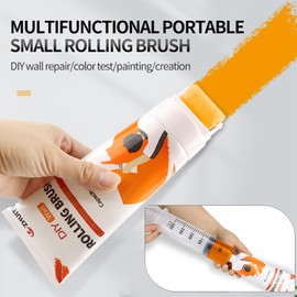 Small Roller Brush Wall Repair Tool Refillable Paint Roller Brush for Emulsion 2-in-1 Wall Roller Brush Set Tool Wall DIY Creation Removing Wall Stains Eco-Friendly Latex Paint Repair Kit for Walls