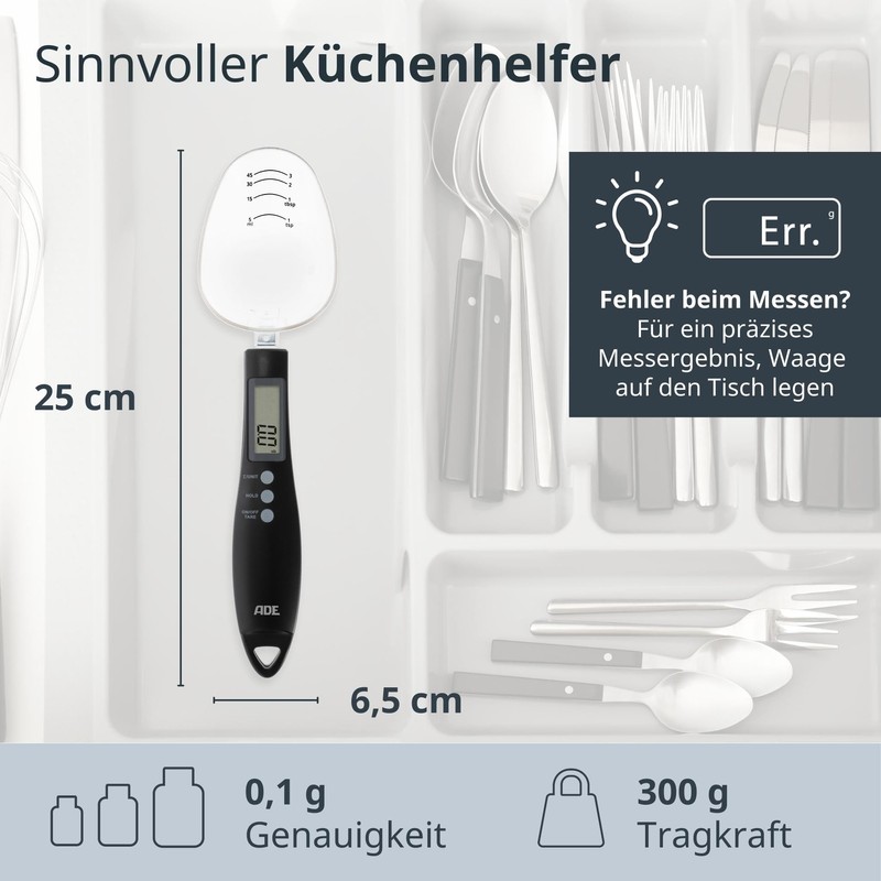 ADE Digital Spoon Scales Precise to 0.1 g | Exact