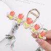 Red Tulip Pearls Flower Metal Hair Claw Clips Large Tulip