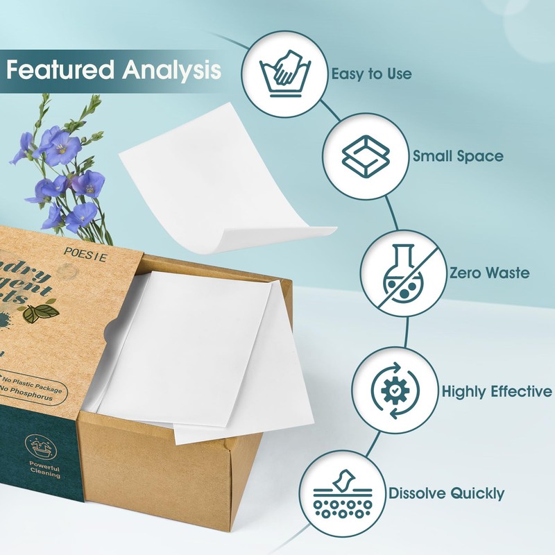 Poesie Laundry Detergent Sheet Fresh Linen Scent 320 Sheets Travel