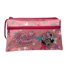 CARTOON Tombolino 3 Compartments School Pencil Case Multi-Compartment Stationery Organizer Pen Holder Pencils Colours, Minnie Mouse, Bag Organizer