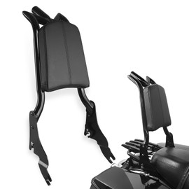 Adjustable Sissy Bar Passenger Detachable Backrest Fits for Street Glide Harley Touring Road Glide Road King Electra Glide 2009-2024 Gloss Black (09-24 M-Style)