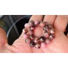 RAYON Pink Black Rhodonite Bead Bracelet for Men or Women