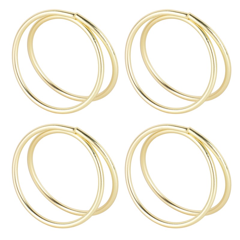 12pcs Spiral Napkin Rings Matte Gold Electroplating Prevent Fading Table