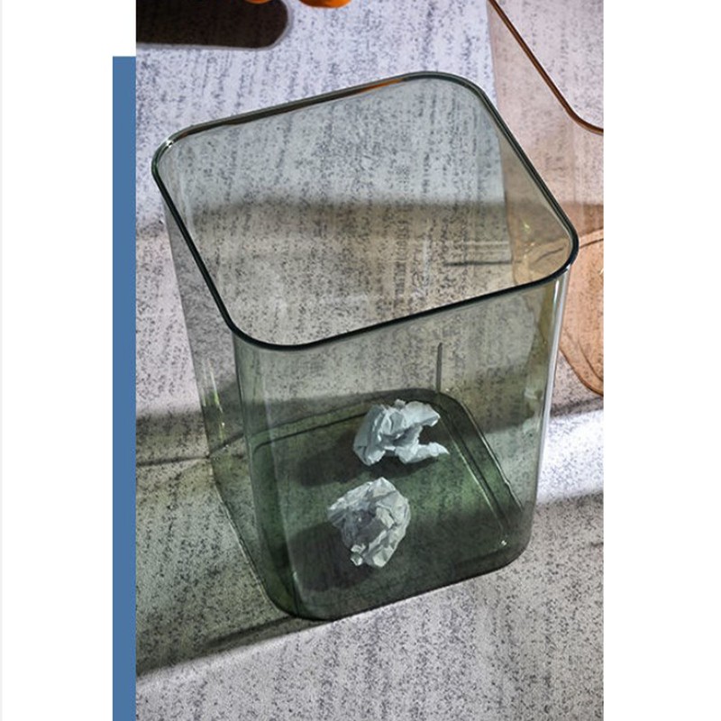 Open Waste Basket Acrylic Transparent Large Capacity Multifunctional Garbage Container