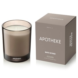 Apotheke Luxury Scented Candles for Home, White Vetiver - Petite Aromatherapy Jar Candle with Soy Wax Blend