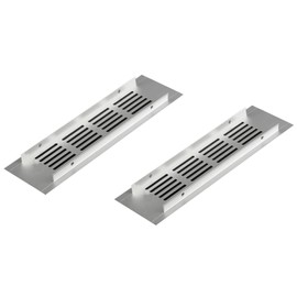 Leliafleury 2Pcs Ventilation Grille Covers Aluminum Alloy Vent Cover Air Vent Grille Cover for Kitchen Cabinet Wardrobe (60x150mm)