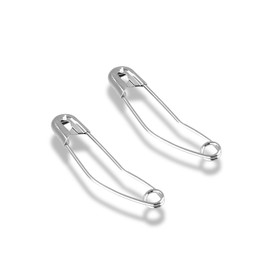 Cionyce - 120 pasadores de seguridad curvados de 32 mm, tamaño 1, acero niquelado (#1)